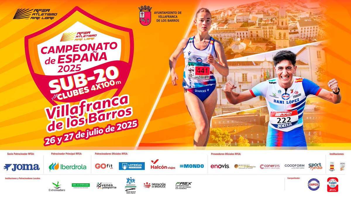 atletismoRFEA (@atletismorfea) on Twitter photo ๐๐ข๐ฅ๐ฅ๐๐๐ซ๐๐ง๐๐ ๐๐ ๐ฅ๐จ๐ฌ ๐๐๐ซ๐ซ๐จ๐ฌ ๐๐๐จ๐ ๐๐ซ๐ฬ ๐ฉ๐จ๐ซ ๐ฉ๐ซ๐ข๐ฆ๐๐ซ๐ ๐ฏ๐๐ณ ๐ ๐ฅ๐จ๐ฌ ๐ฆ๐๐ฃ๐จ๐ซ๐๐ฌ ๐ฌ๐ฎ๐๐๐ ๐๐ง ๐๐ฅ #๐๐๐๐ญ๐ฅ๐๐ญ๐ข๐ฌ๐ฆ๐จ๐๐ฎ๐๐๐ โจ
๐๏ธ 26 y 27 de julio
๐ Ciudad Deportiva de Villafranca de los Barros (Badajoz)
๐๐ป 7๏ธโฃ4๏ธโฃ3๏ธโฃ inscritos (360 ๐๐ข๐ฅ๐ฅ๐๐๐ซ๐๐ง๐๐ ๐๐ ๐ฅ๐จ๐ฌ ๐๐๐ซ๐ซ๐จ๐ฌ ๐๐๐จ๐ ๐๐ซ๐ฬ ๐ฉ๐จ๐ซ ๐ฉ๐ซ๐ข๐ฆ๐๐ซ๐ ๐ฏ๐๐ณ ๐ ๐ฅ๐จ๐ฌ ๐ฆ๐๐ฃ๐จ๐ซ๐๐ฌ ๐ฌ๐ฎ๐๐๐ ๐๐ง ๐๐ฅ #๐๐๐๐ญ๐ฅ๐๐ญ๐ข๐ฌ๐ฆ๐จ๐๐ฎ๐๐๐ โจ
๐๏ธ 26 y 27 de julio
๐ Ciudad Deportiva de Villafranca de los Barros (Badajoz)
๐๐ป 7๏ธโฃ4๏ธโฃ3๏ธโฃ inscritos (360