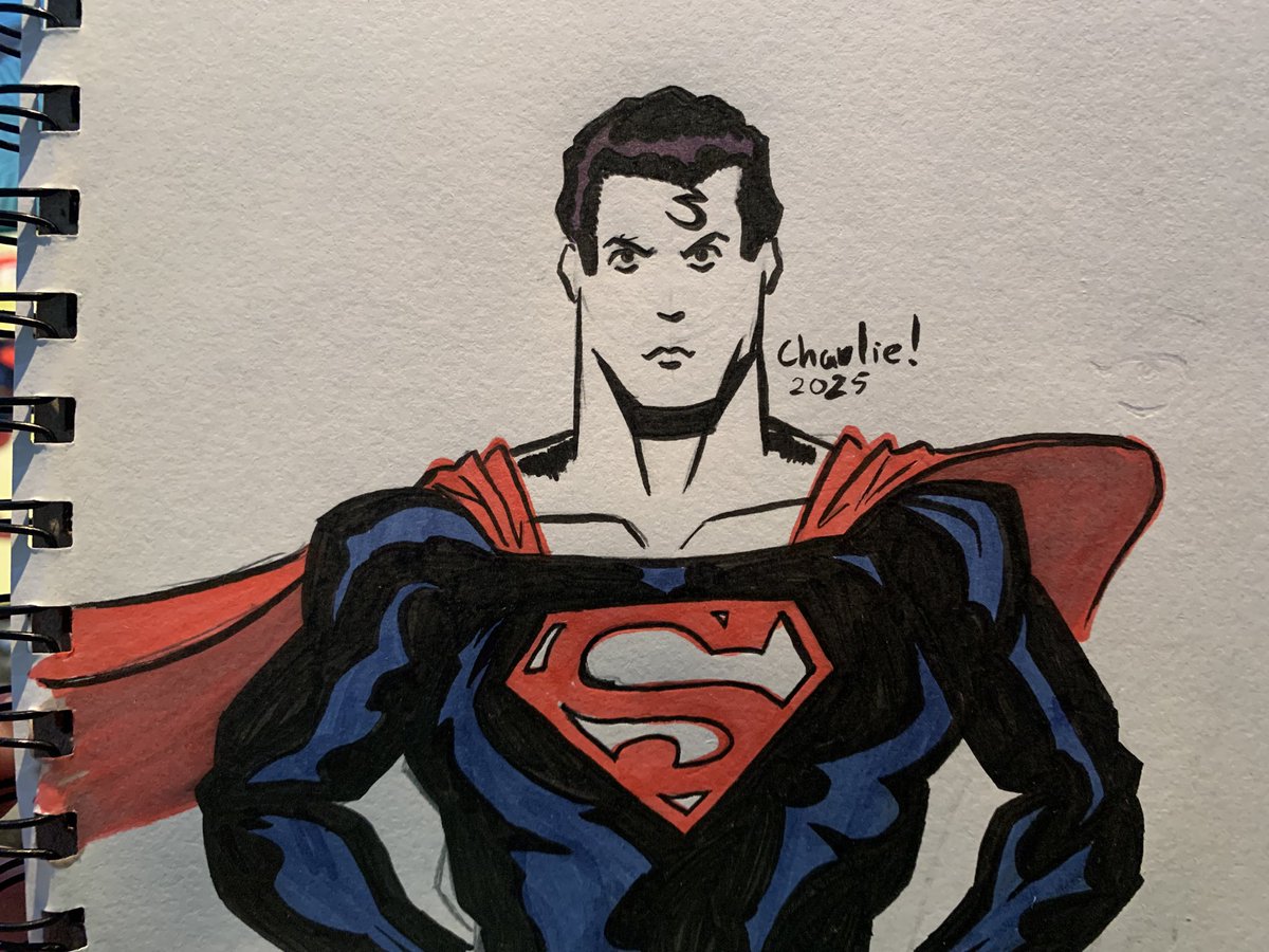 recently read Superman Kryptonite and it got me in the mood to do a very Tim Sale #Superman 

(This was just meant to be a warmup but I got carried away also no I don't have any yellow markers shut up)