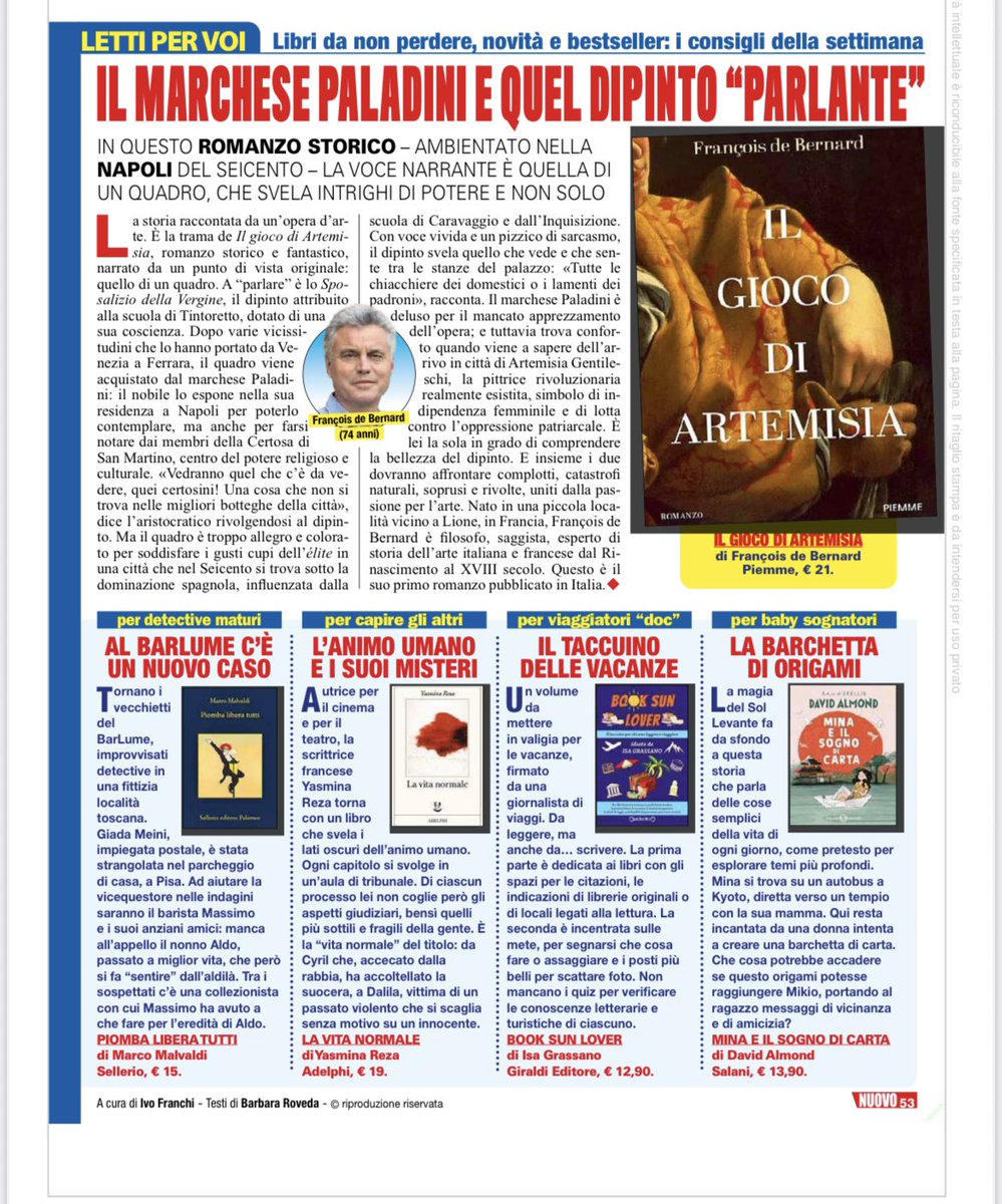 &lt;Un volume da mettere in valigia per le vacanze, firmato da una giornalista di viaggi&gt;

Il settimanale #Nuovo inserisce tra "Letti per voi", il mio Book Sun Lover. Il taccuino per chi ama leggere e viaggiare 📚

#rassegnastampa #diariodilettura #taccuinodiviaggio #giraldieditore