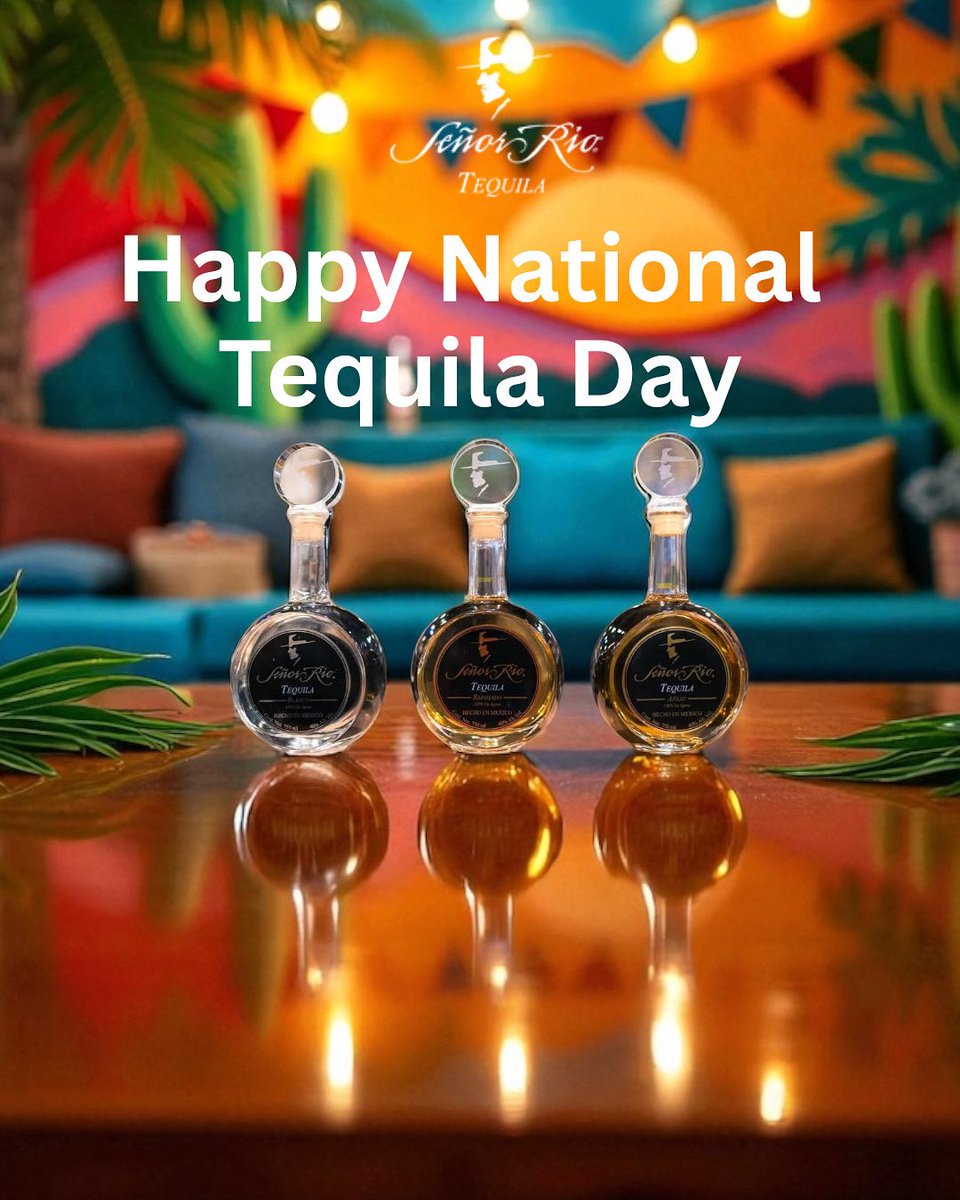 senorrio's tweet photo. 🎉 It’s National Tequila Day! 🍹

Whether you’re mixing up cocktails or sipping it straight, Señor Rio brings the flavor and the experience.

Grab your bottle today at Total Wine and raise a glass to something real.

Must be 21 or older to purchase. 

#NationalTequilaDay https://t.co/Yqi1CLoBwQ