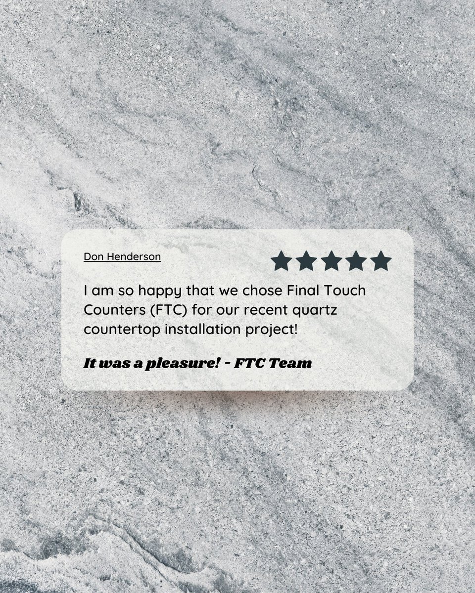 finaltouchcntps's tweet photo. What our clients say shapes who we are.

At Final Touch  Counters, every project is a partnership — and every piece  reflects trust, quality, and excellence. https://t.co/EbnmE5wfV7