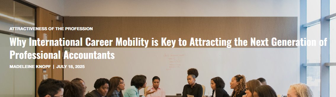 IFAC's tweet image. 🌍 Global mobility
📉 Talent shortages
🎯 The future of the profession
International career opportunities are reshaping how the next generation views the profession. See how PAOs can harness global mobility to attract talent in this article: bit.ly/4kQ1c5l