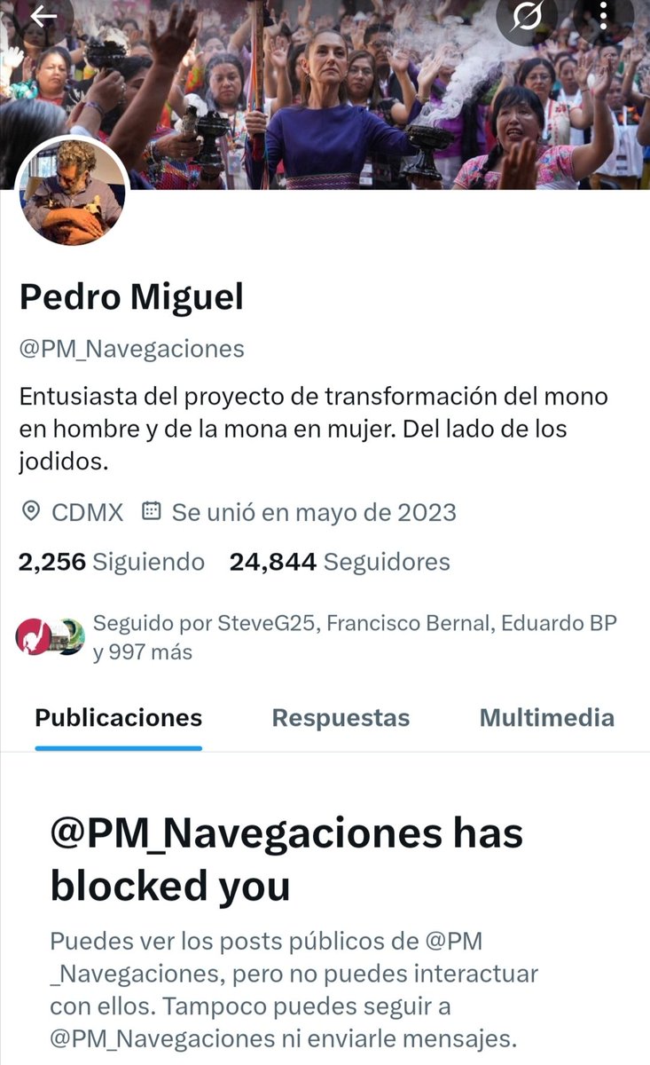 duopp2's tweet image. @PM_Navegaciones Me bloqueó, no aguantó la crítica...
Resultó que sí es igual a la oposición, sí censura, sí bloquea los que criticamos, sí limita la opinión pública, sí es intolerante, sí es prianistas en actitud y acciones.
#MorenaSePRIANizo