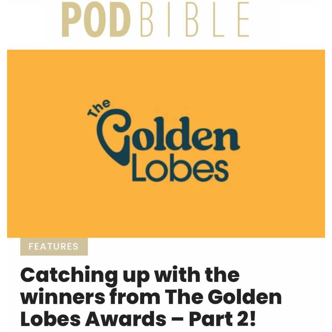 podbible's tweet image. FEATURE // The Golden Lobes Award Winners – Part 2!
We caught up with some more of the winners from The Golden Lobes Awards (@CheerfulPodFest) including @lateralcast, @thots__tv & @CheapShowPod…
READ NOW: podbiblemag.com/catching-up-wi…