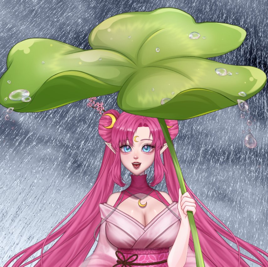 PinkisMoon's tweet image. It's a rainy day, would you like to share an umbrella? (´∩。• ᵕ •。∩`)