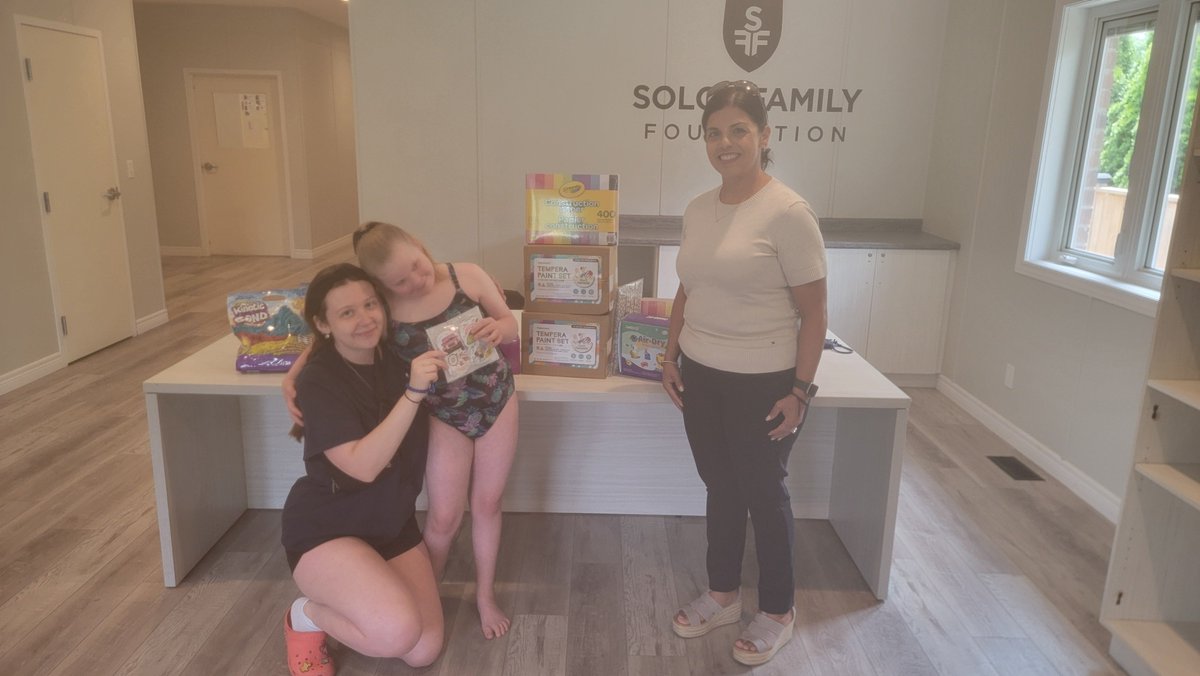Even though Felicity was eager to go swimming, she was also delighted to receive this donation of art supplies from <a href="/RBC/">RBC</a> at our Weekend with Friends Home (the Solcz Home).

Special thanks to RBC's <a href="/ann_diab/">Ann Diab (She/Her)</a> for facilitating this latest gift to the children &amp; families we serve.