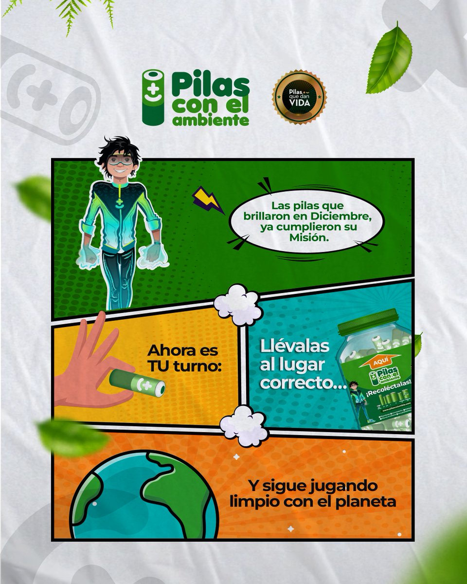 🧸✨ Diciembre dejó risas y juegos, y muchas pilas ya cumplieron su misión.
🔋 Ahora llévalas a un contenedor de Pilas con el Ambiente y sigue protegiendo lo que más queremos: nuestro planeta.
📍Encuentra el punto de recolección más cercano en: pilascolombia.com/puntos