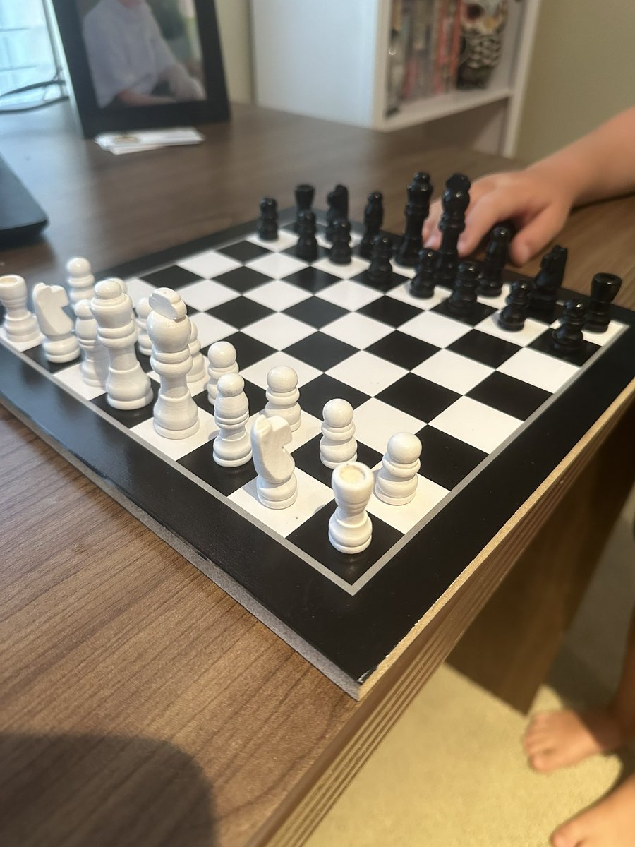 the_chart_life's tweet image. One of my favorite things about summer is that our oldest loves to get me involved in a mid morning chess match