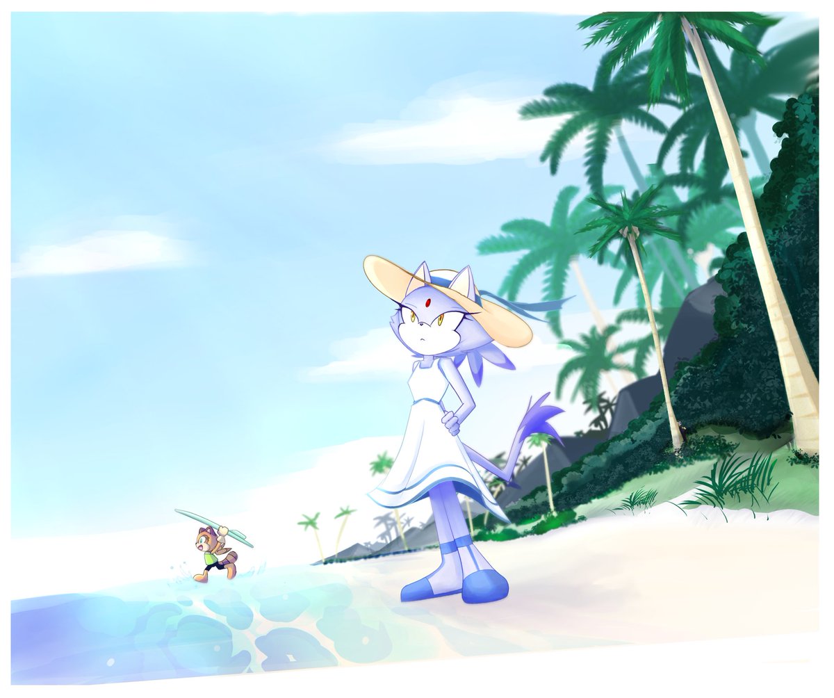 ☀️Summer postcard from Sol ☀️
#Blazethecat #sonicrushadventure