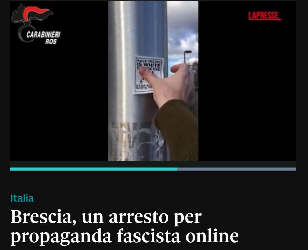 WLMInitiative's tweet image. 📍🇮🇹 Disseminating White interests is not a crime. Free all White activists.