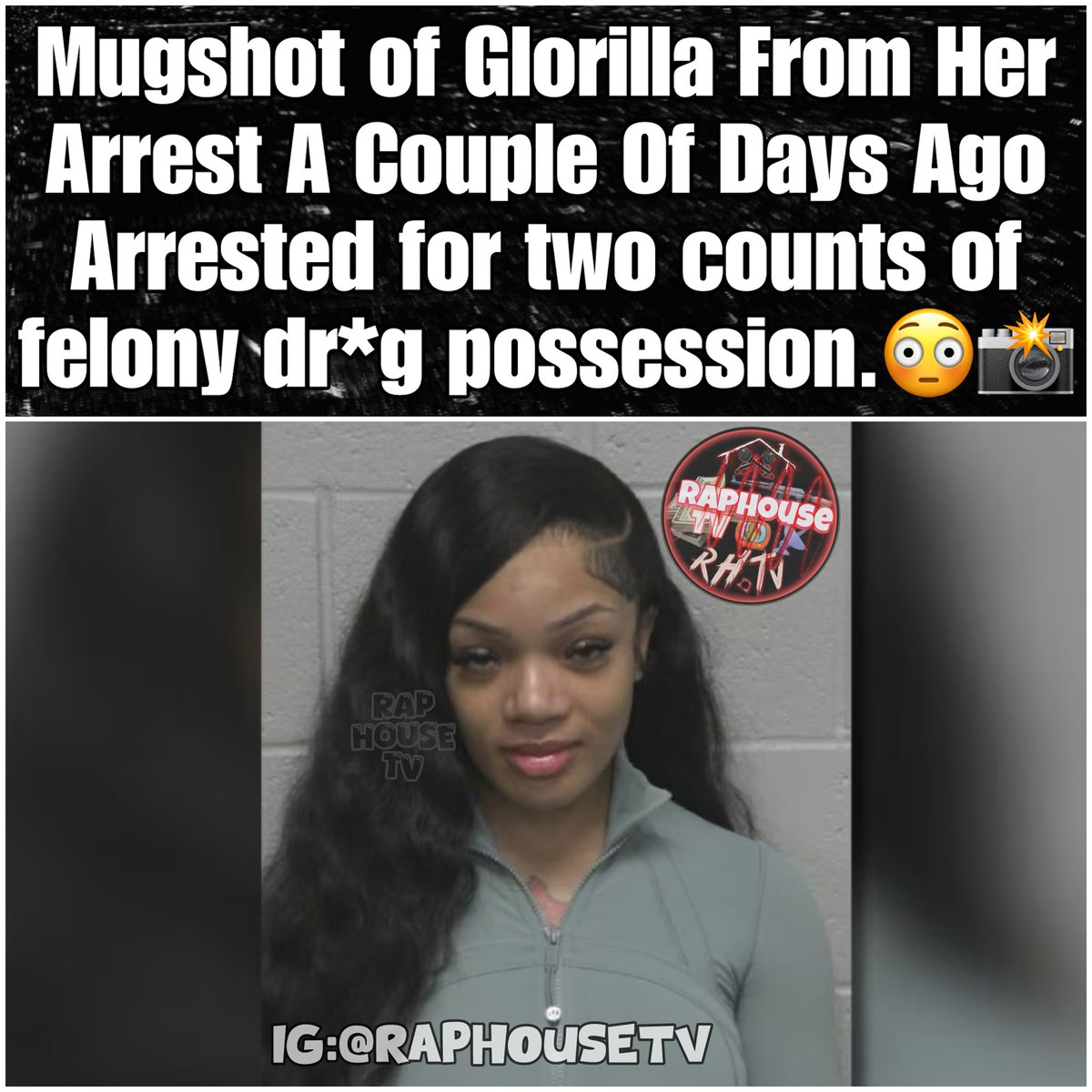 Mugshot of Glorilla From Her Arrest A Couple Of Days Ago Arrested for two counts of felony drug possession.