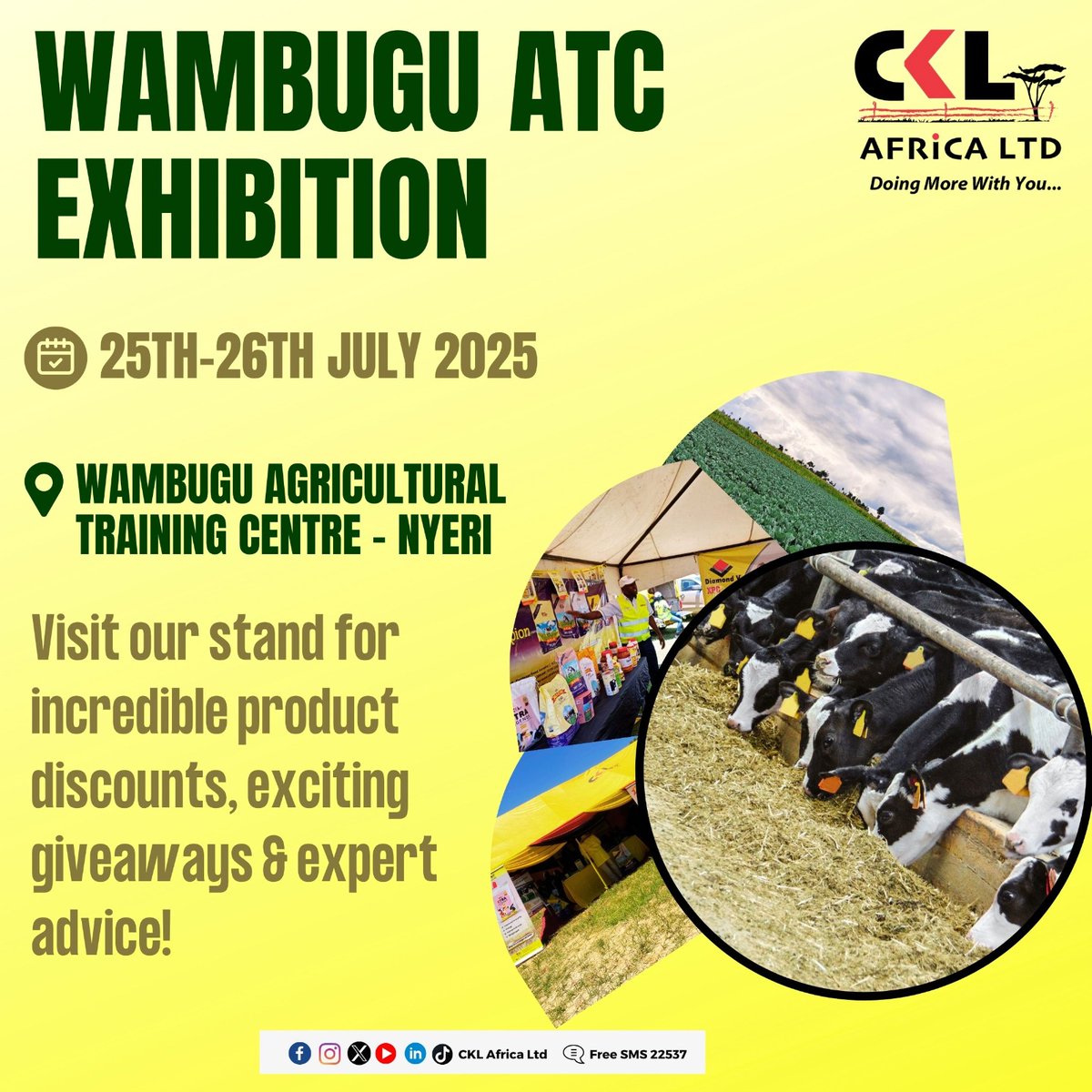We’re heading to Nyeri! Join us at Wambugu Farm tomorrow! You don’t want to miss 
✅ Amazing product discounts
🎁 Exciting giveaways
🧠 Expert advice from our team!
📌 See you at the Wambugu Agricultural Training Centre
#doingmorewithyou