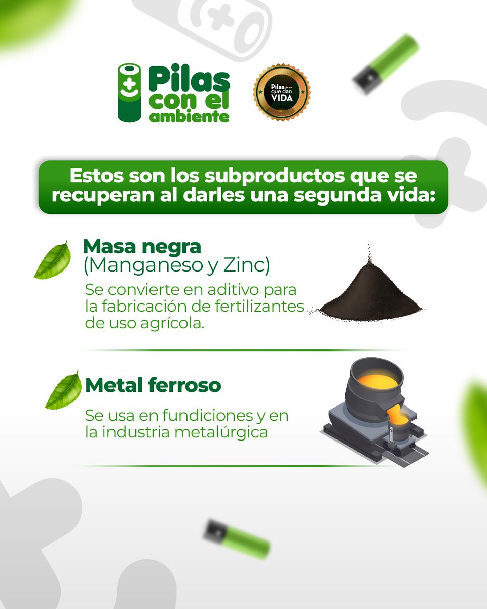 🔋✨ ¿Sabías que tus pilas pueden tener una segunda vida?
Cuando las entregas en los contenedores adecuados de pilas con el ambiente, no solo estás cuidando el planeta, ¡También estás ayudando a crear cosas nuevas! 🛠️💡