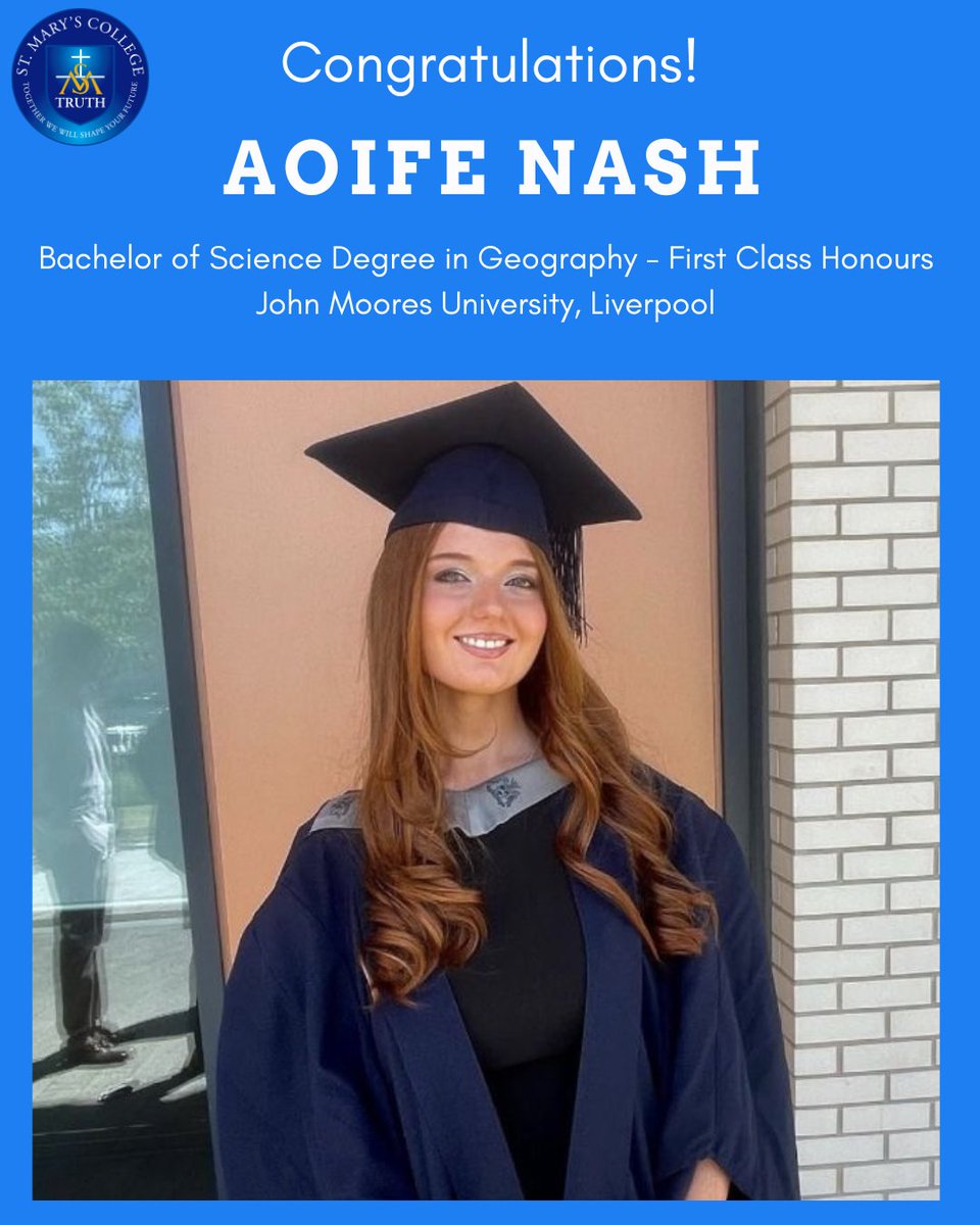 Congratulations to Aoife on her recent graduation. We are very proud of you.