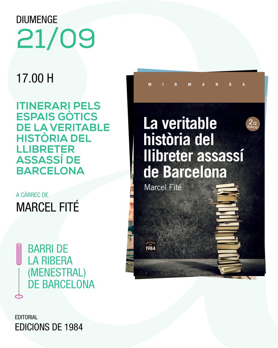 🌟 Durant el primer cap de setmana de #LaSetmana25 (del divendres 19 fins al diumenge 21 de setembre), comptarem amb 8 passejades literàries.

🏛️ Tindrem itineraris pel Palau Güell, el barri d’Horta, Gràcia, l’Arc de Triomf, la Zona Franca, el parc de la Ciutadella, les Rambles i