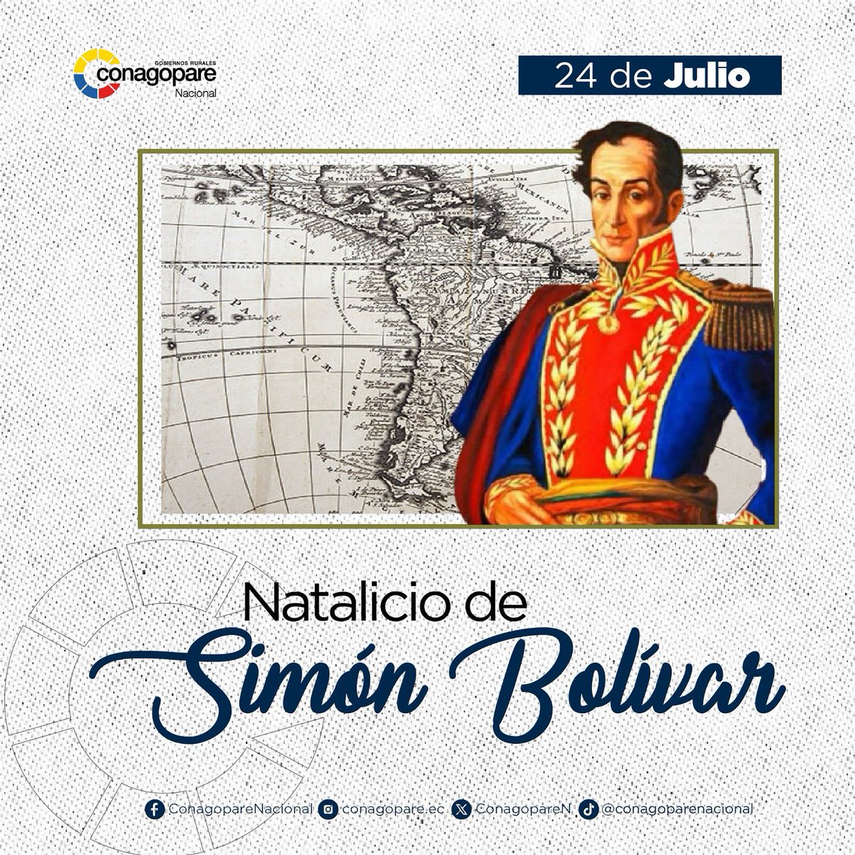 🇪🇨✨ Hoy conmemoramos el natalicio de Simón Bolívar, el Libertador de América.
Su legado vive en la lucha por la libertad, la justicia y la unidad de nuestros pueblos.