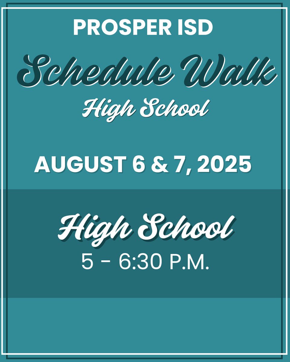 ProsperISD's tweet image. ποΈ Mark Your Calendar: Meet the Teacher & Schedule Walk! π«
Before we kick off an amazing first day on August 12, be sure to stop by your campus for:
π Meet the Teacher β Say hello to your incredible pre-k and elementary school teachers!
π Schedule Walk β Get familiar with yourβ¦