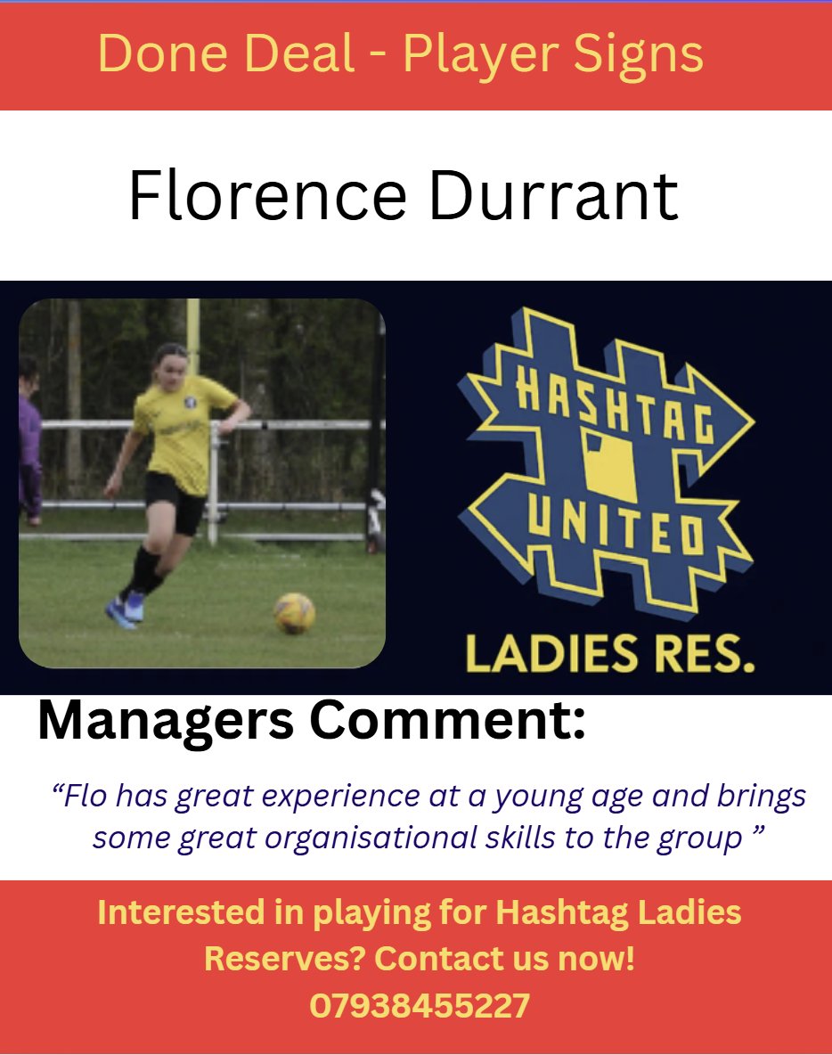 <a href="/hashtagutdwomen/">Hashtag United FC Women</a> 

Strong signing!