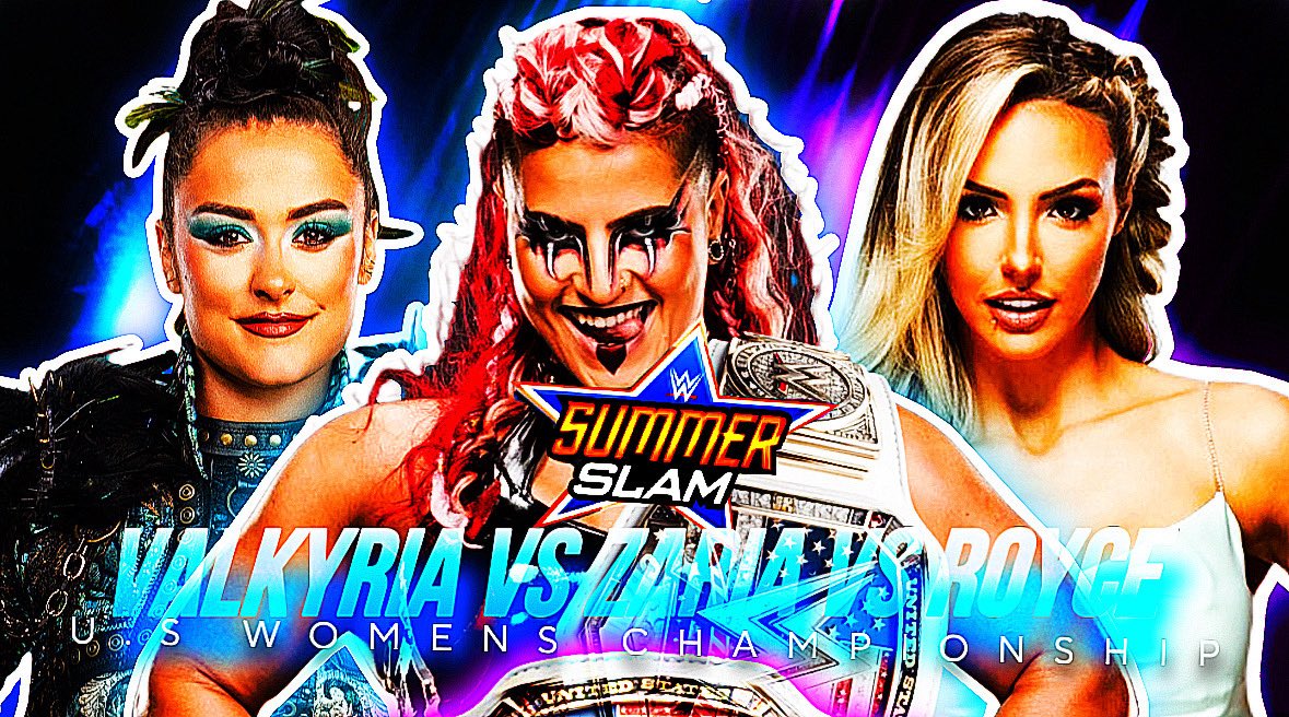 S2lWrestling's tweet image. 🚨ITS OFFCIAL🚨
At #S2LSummerSlam🎆☀️
🏆🇺🇸S2L U.S Women’s
Championship🇺🇸🏆 is up for grabs
❤️🇺🇸S2L U.S Women’s (C)🇺🇸💙
⚡️Zaria @WWEDiamonds💪🏽
Defends against BOTH…
🪶Lyra Valkyria @C4UTION_Z0NE🩵
And…
🍬Peyton Royce @TJ_STYLESS💜