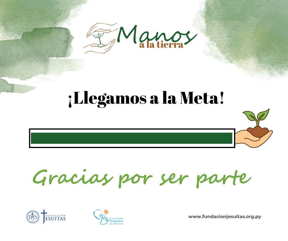😍Gracias a vos, la campaña Manos a la Tierra fue un éxito.

Logramos la meta para que los productores campesinos, apoyados por el CEPAG , sigan cuidando la tierra con prácticas sostenibles.

📌Más detalles en: fundacionjesuitas.org.py/llegamos-a-la-…