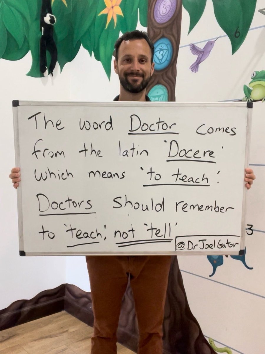 DrJoelGator's tweet image. The word Doctor comes from the Latin Docere—which means to teach.
Somewhere along the way, the medical system forgot that.
Being a doctor is not about telling patients what to do.
It’s about listening. Empowering. Educating. Guiding.
True healing happens when we partner with…