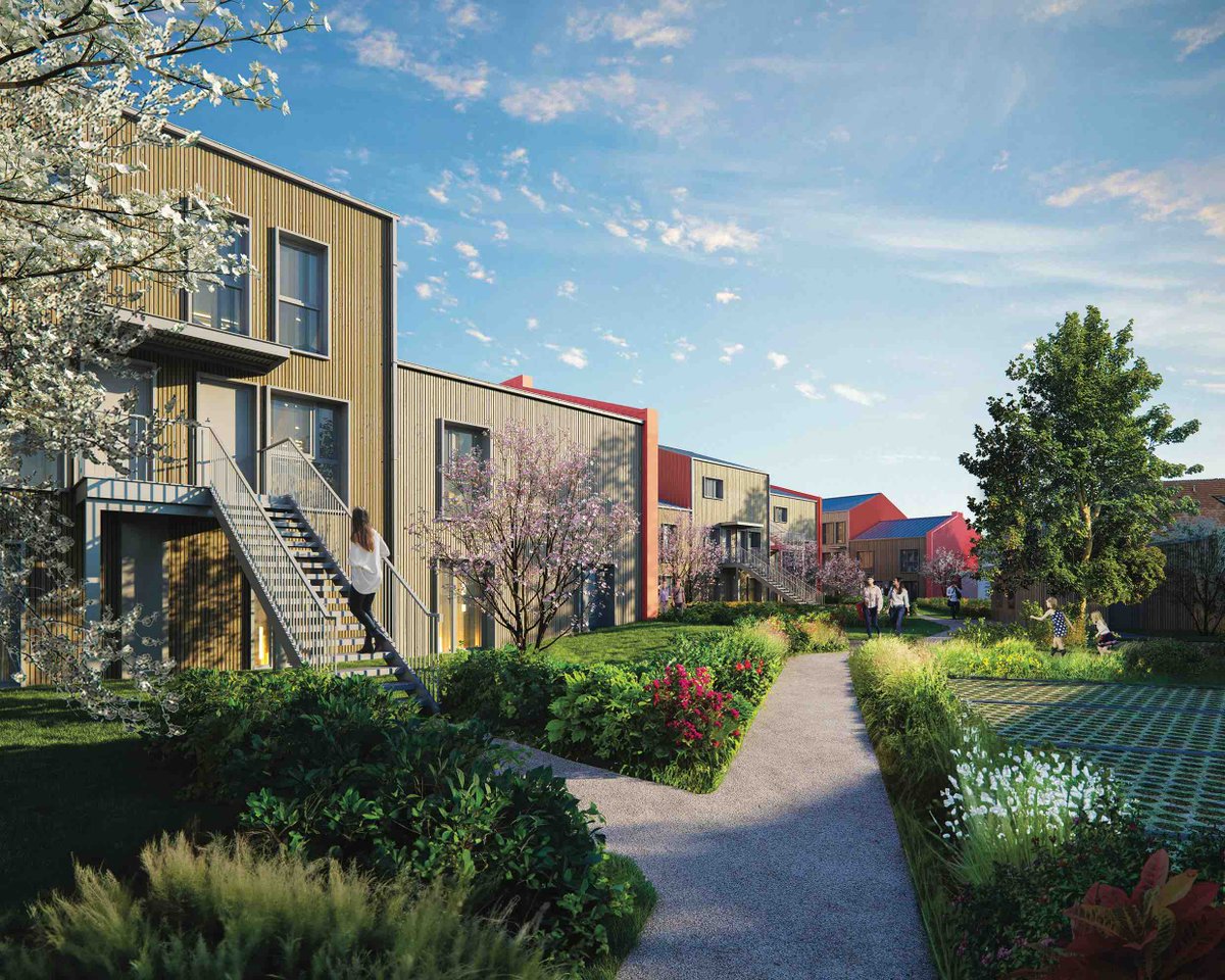 VilleArras's tweet image. 🚧 Une première dans les Hauts-de-France !
À l’ancienne cité des Acacias, 5 bâtiments et 42 logements (T2 à T6) voient le jour grâce à 65 modules bois
Un projet innovant de 8,9 M€ signé Pas-de-Calais Habitat : 1ère construction sociale 3D bois hors site de la région 🌳 #Logement