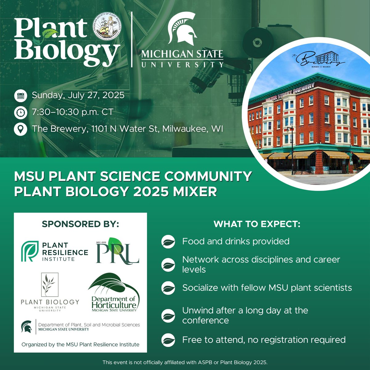 If you're attending the ASPB conference this weekend, make sure to stop by this community mixer - open to all WALII members attending the conference!