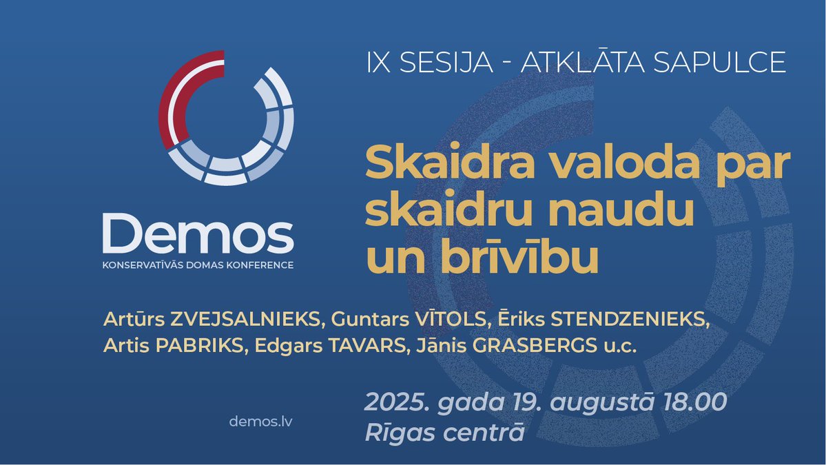 Demos_LV's tweet image. Piefiksējiet datumu! Skaidra valoda par skaidru naudu un brīvību. Nākamā Demos sesija atklātas sapulces formā notiks 19. augustā pulksten 18.00 Rīgas centrā.

Mājaslapā:
demos.lv/ix-skaidra-val…

Facebook notikums: facebook.com/events/1969905…