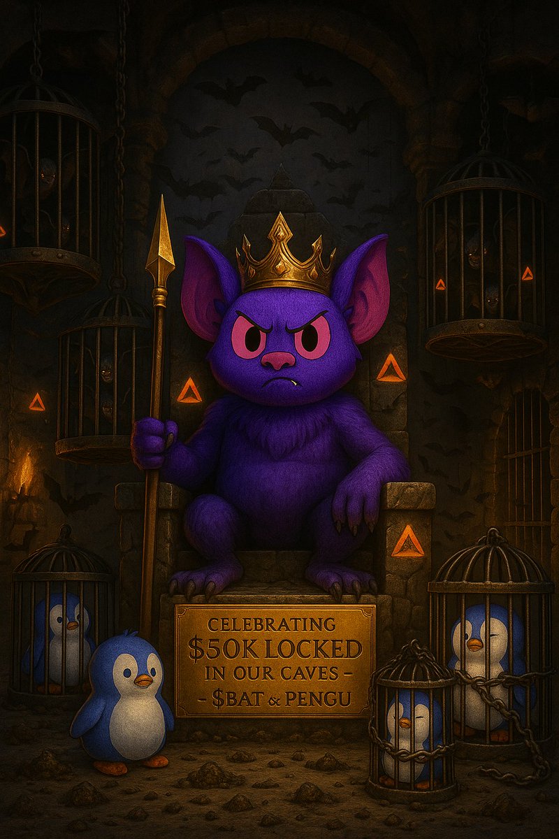 guanocoin's tweet image. 🔥 $50K in $BAT & $PENGU locked deep in the $Guano caves!
The King says: it’s time to load the cave & join the quest.
🔗 quest.guanocoin.com
🦇🐧 Let’s make history. #BAT #Brave #Pengu #Guanocoin #loadthecave