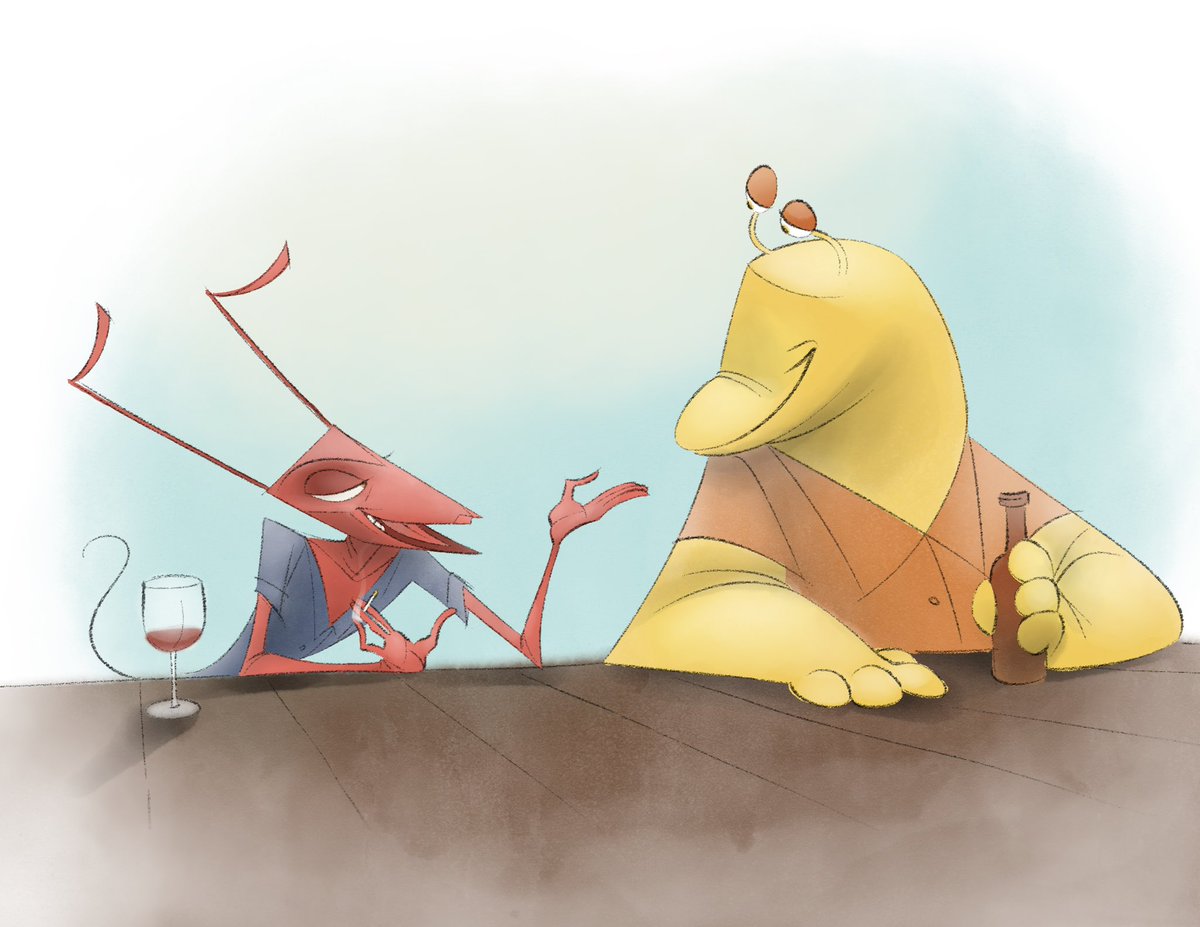 remixraccoon's tweet image. Merlin and Murray having their evening gossip and drinks time☕️
#TheMonsters #characterdesign #monsteroc #illustration #digitalart #oc