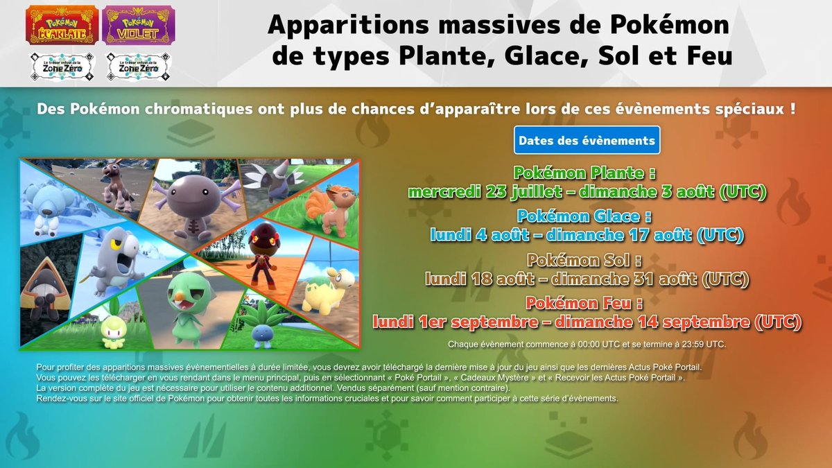 N_Difference's tweet image. Pokémon Écarlate et Violet : les infos sur les événements des trésors du fléau chromatiques et les nouvelles apparitions massives jusqu’au 15 septembre 2025 à 1h59
▶︎ nintendo-difference.com/news/pokemon-e…
#PokemonScarletViolet #PokemonEcarlateViolet