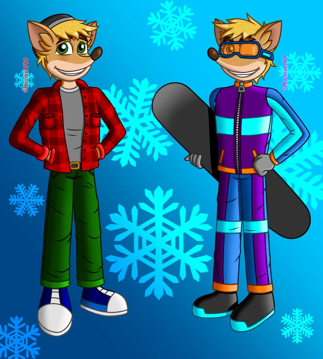 Phoenix0740's tweet image. We got Nozomi and Talia, now meet Marcus Bandicoot. ❄
He's the son of Tawna and Hasty, and just like his father, he loves winter sports. ❄
For now, this is the last of my OC lineup. 👌
#CrashBandicootFanart #HasTawna #OC