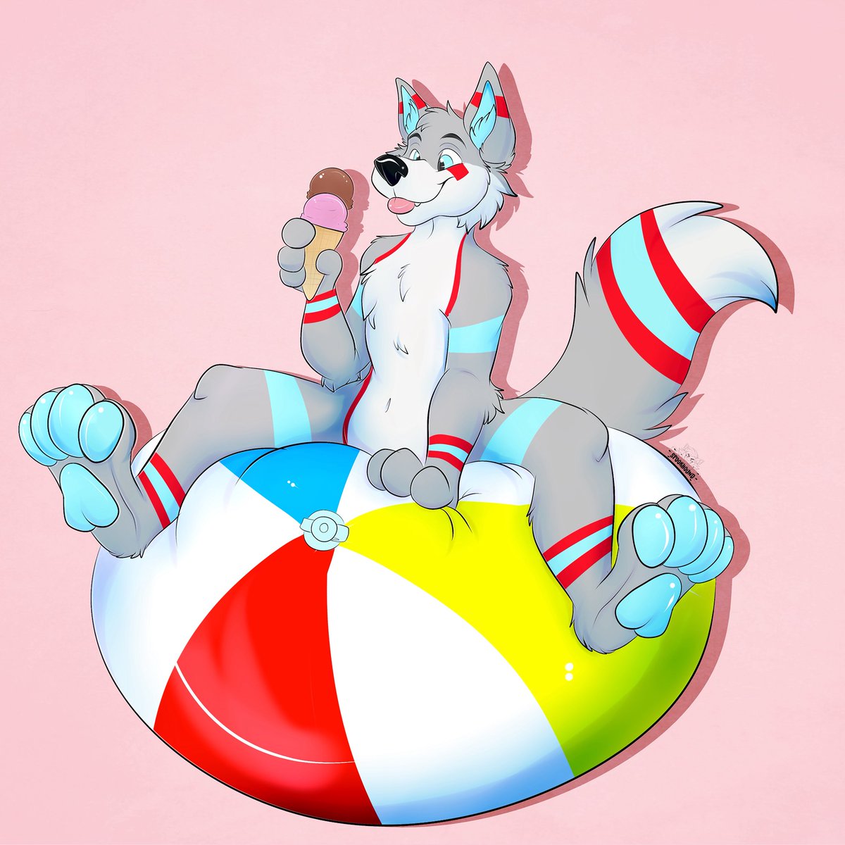 BlizzTheWolf's tweet image. The best summer treats are sold cold!🍦🍨 

🎨 StarhoundArt