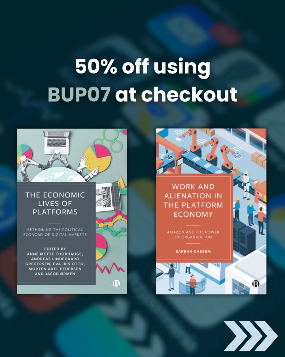 BrisUniPress's tweet image. Big Tech isn’t just tech. It’s power.
Our books in #PlatformStudies examine the political economy of digital monopolies, how they form, extract value and reshape #Capitalism.
🌟Now 50% off with code BUP07- ( from £9.99 when applicable).
ow.ly/Jnub50Wg7p1