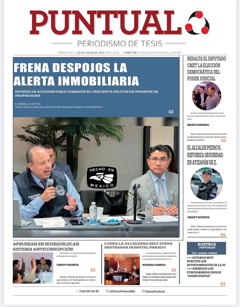 📣 El delito de despojo es combatido desde diversos frentes y con una serie de acciones preventivas y legales.

🚨 Entre ellas se encuentra la Alerta Inmobiliaria y el incremento de penas hasta de 25 años de prisión para este tipo de delitos.

✅ Entre otras, las áreas