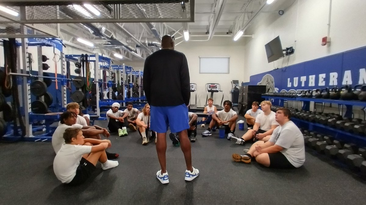 Coach Bethany pouring words of encouragement into the team this morning. #CougarPride