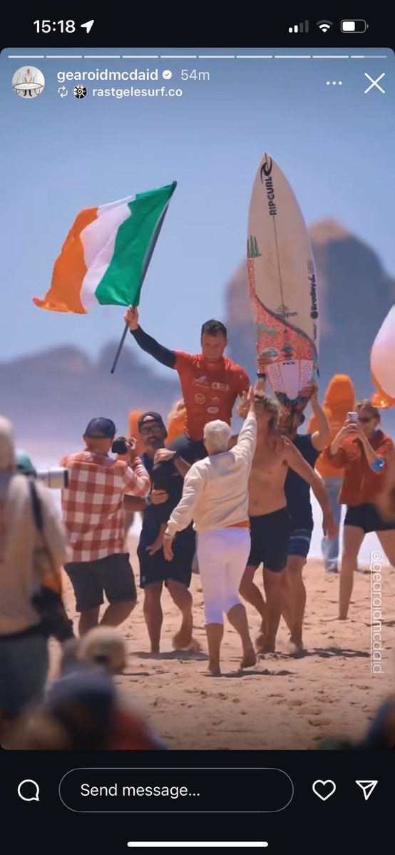 Irish Surfer Gearóid McDaid has just won gold for Ireland at the European Surfing Championships in Portugal 🇮🇪

We’re planning a huge homecoming for the local hero Sligo 🥇