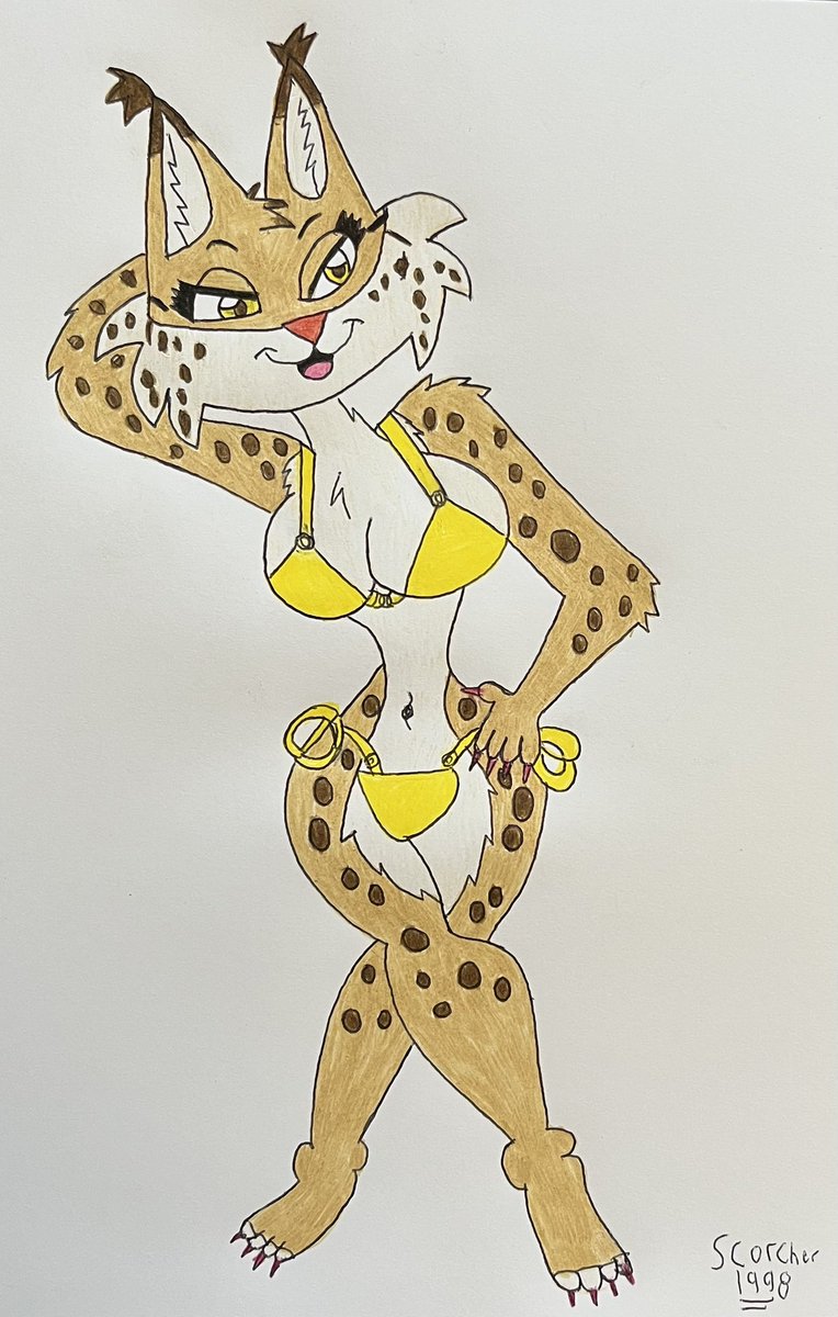 PirateScorcher's tweet image. Art fight 2025 - cammi
Attack for @JonnyDoodles of their anthro lynx oc cammi doing a cute pose in her bikini
Hope you like it
#artfight #artfight2025 #attack #drawing #furry #anthro #oc #sfw