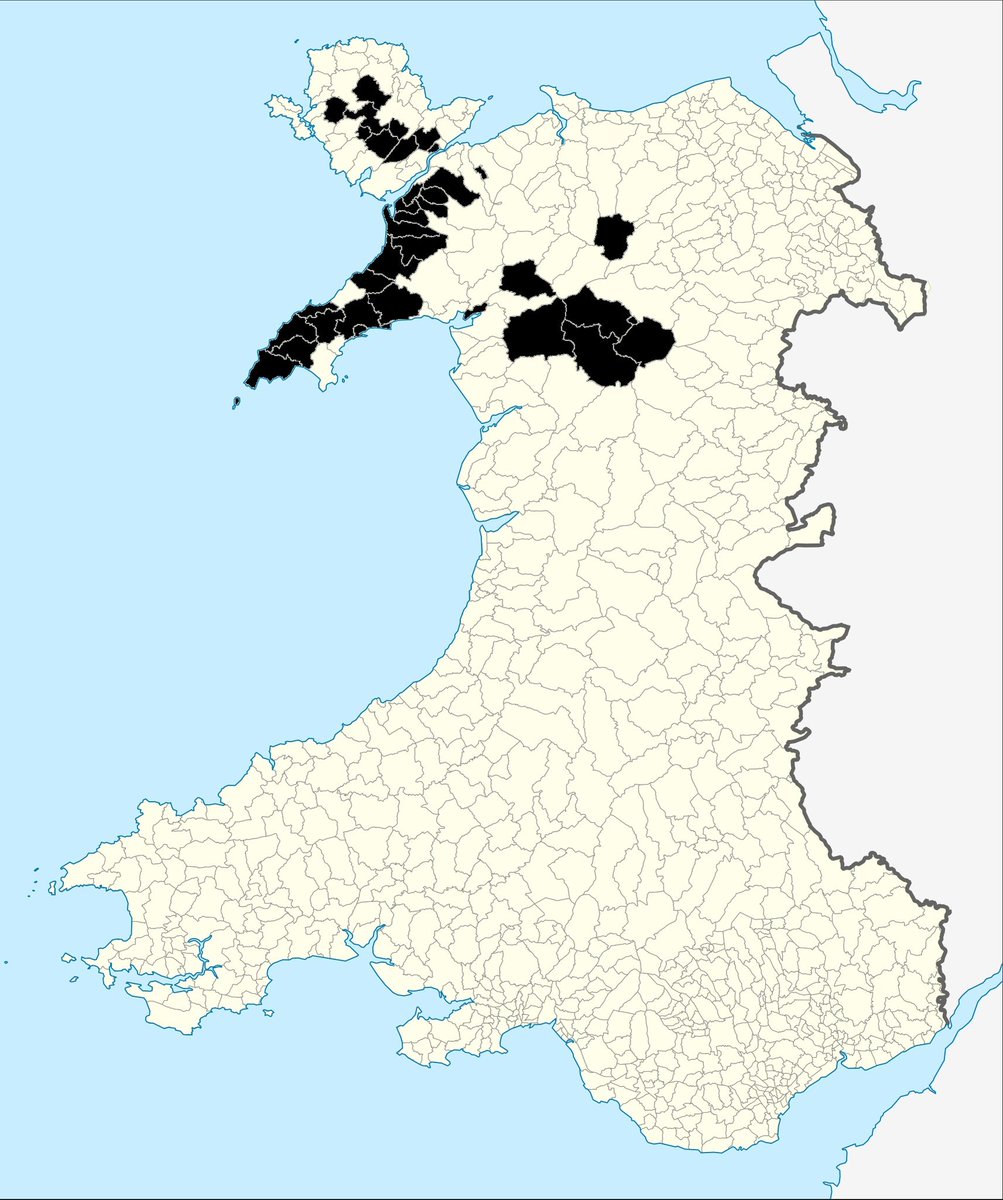 Yann2229354456's tweet image. 🏴En takadoù livet e du ez eus ouzhpenn 70% eus an dud a gomz Kembraeg. Ouzhpenn 80% zoken e lec'hioù zo. Chomet eo bev ar yezh eno
Plus de 70% des gens qui habitent dans les zones en noir parlent Gallois et même plus de 80% dans certains endroits. La langue y est restée vivante