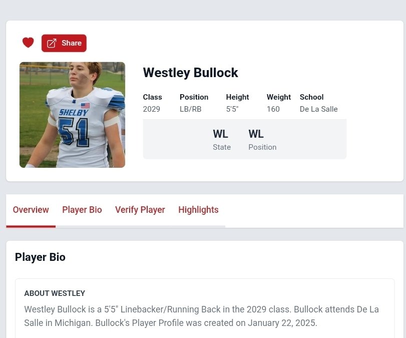 Starting off the year on the 2029 Prep Redzone Watch List.  Can't wait to rep the Purple and Gold this fall. Go Pilots!!
<a href="/alex_pallone/">Alex Pallone</a> <a href="/PrepRedzoneMI/">Prep Redzone Michigan</a> <a href="/coachrohn/">Dan Rohn</a> <a href="/anthonystepnitz/">Anthony Stepnitz</a> <a href="/CoachBush_DLS/">Brandon Bush</a> <a href="/JamesALight/">James Light</a> <a href="/MichFBFrenzy/">Michigan Prep Frenzy</a>