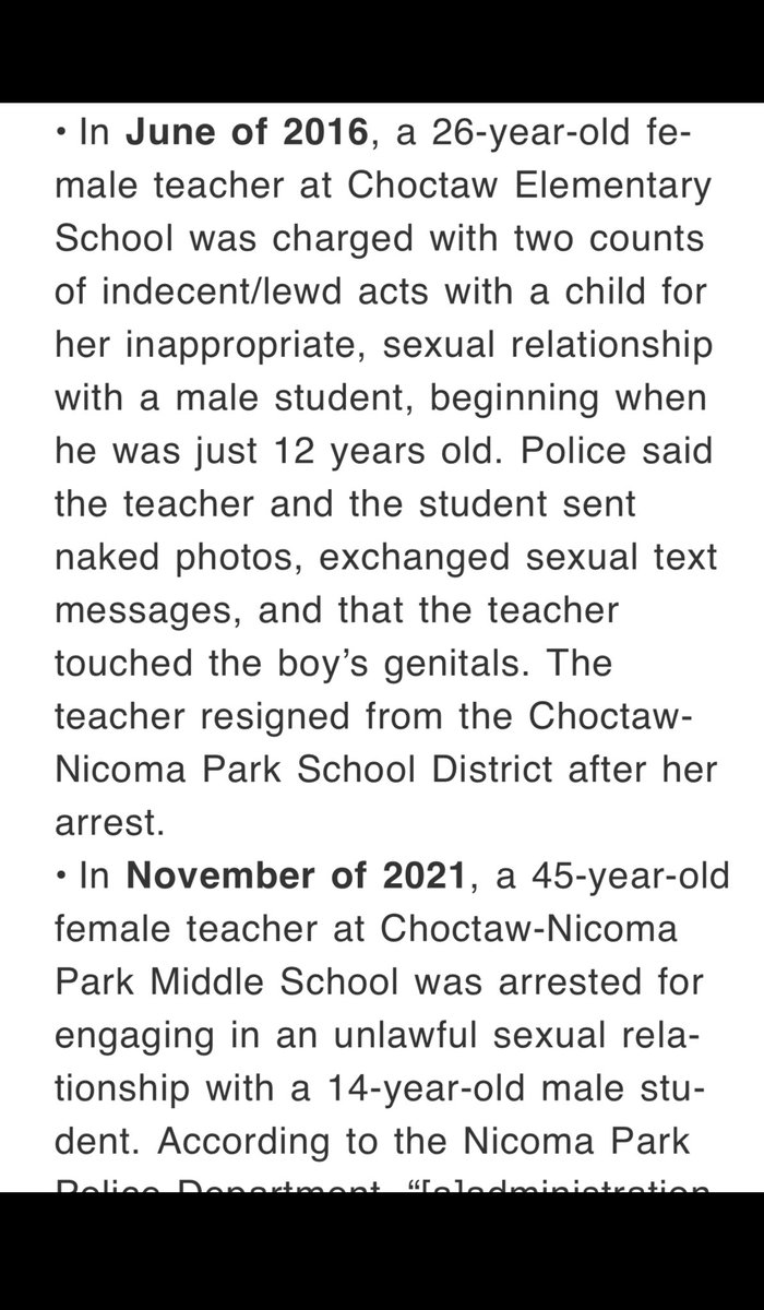 CamSpradling's tweet image. The Avery Smith #JusticeForAvery federal complaint outlines a “lengthy and troubling history” of sexual misconduct by teachers within Choctaw-Nicoma Park Public Schools @CNPSchools #EpsteinList here’s just a partial of the #ChoctawList: