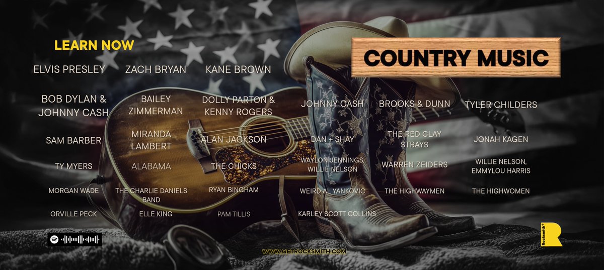 rocksmithplus's tweet image. 🎸 COUNTRY MIXTAPE NOW ON ROCKSMITH+ 🎶
From timeless legends to rising voices, this new mixtape brings together the best of country music to inspire your next jam session. Whether you're into outlaw riffs or modern heartache, there's something here for everykind of player.
🔥…