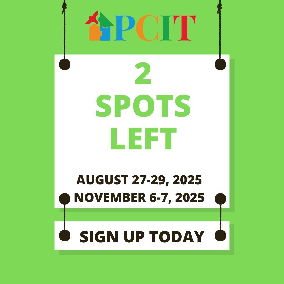 PCIT_Inc's tweet image. Only 2 spots left in our August/November Live PCIT Certification Training. We would love to see you there! For more information visit: parentchildinteractiontherapy.com/upcoming-pcit-…