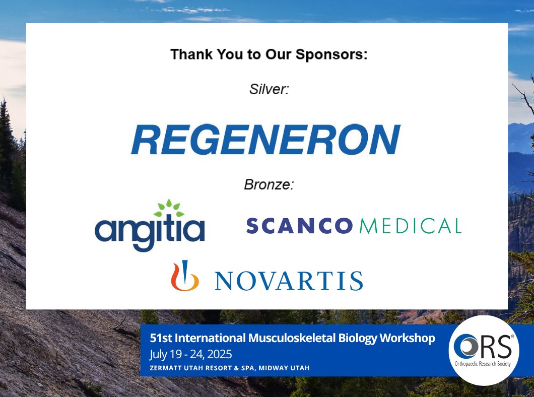 ORSsociety's tweet image. 🏔 That’s a wrap on the 51st MSK Biology Workshop! Midway, Utah set the stage for a week of connection, discovery & career development. Thanks to our #orthocommunity & to sponsors @Regeneron, Angitia, Scanco Medical & @Novartis.
Learn more & '25 awardees: bit.ly/3TSM6RR