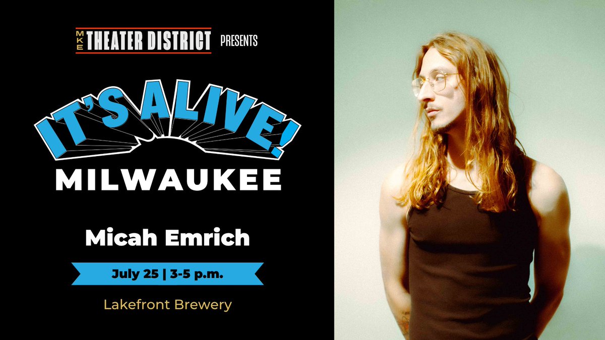 MKE Theater District (@mketheater) on Twitter photo Fridays are for the vibes 🍻 With a soulful voice and lyrics that cut deep, Emrich's set is the perfect soundtrack to kick off your weekend.
🗓️ July 25
🎵 <a href="/MicahEmrich/">MicahEmrich</a>
📍 <a href="/lakefront/">Lakefront Brewery</a>
⏰ 3 - 5 p.m.
See the full lineup and learn more ➡️ bit.ly/4dGuTUO Fridays are for the vibes 🍻 With a soulful voice and lyrics that cut deep, Emrich's set is the perfect soundtrack to kick off your weekend.
🗓️ July 25
🎵 <a href="/MicahEmrich/">MicahEmrich</a>
📍 <a href="/lakefront/">Lakefront Brewery</a>
⏰ 3 - 5 p.m.
See the full lineup and learn more ➡️ bit.ly/4dGuTUO