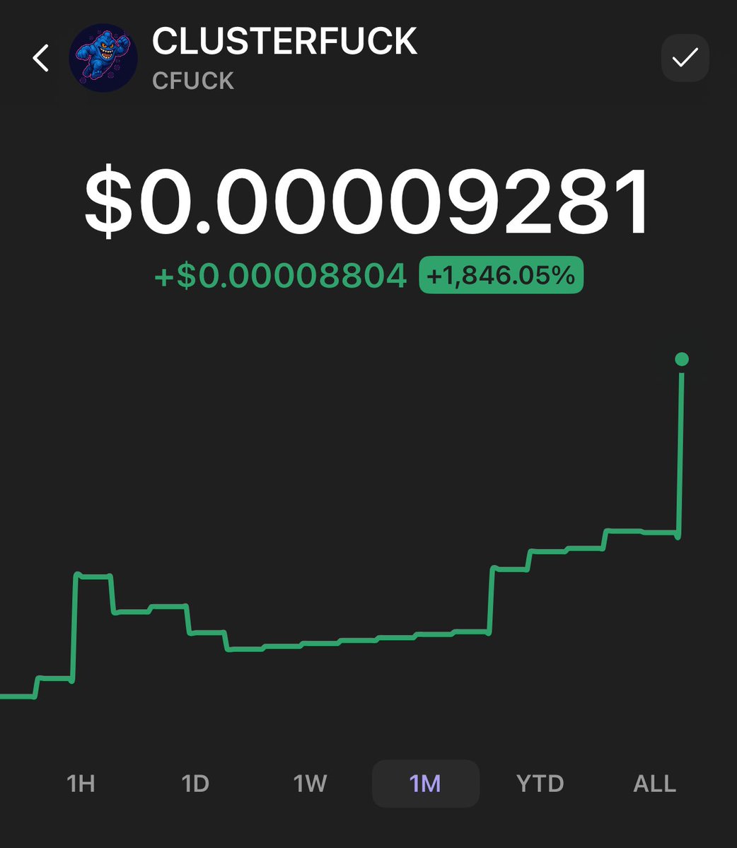 Clusterfuck_SOL's tweet image. 🚨 $CFUCK just went vertical‼️
Green candles stacking like they owe us rent.
The chart’s so high it’s giving altitude sickness.
Clusterfuck is foaming at the mouth, and the sky ain’t the limit! 💥
If you blinked,
you missed it.
👊 CLUSTERFUCK. ALL-TIME HIGH. 👊
No cap. No…