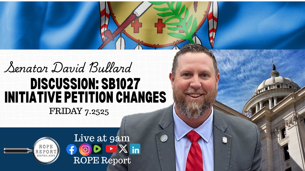 ROPEreport's tweet image. If you have questions about the initiative petition changes upcoming, tune in TOMORROW (7.25.25) LIVE for our discussion with bill author David Bullard.
@JakeAMerrick @ELBrightside61 @BatesLine @RebukeWoke @cc_moms @CatherineAnne42 @OklahomaDOGE @DiligentDenizen @shanejett…