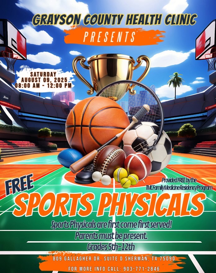 Another opportunity for FREE Physicals before school starts.

All athletes (7th-12th) will need a current physical in order to tryout or participate.