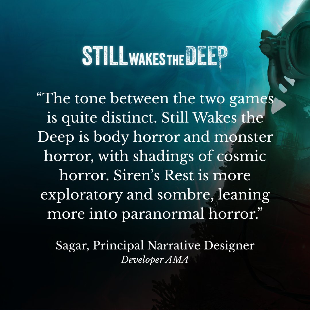 WeAreSecretMode's tweet photo. The @ChineseRoom 's Reddit AMA has a wealth of insights into the development of Still Wakes The Deep and Siren's Rest.

All of the questions and answers are preserved in a blog at the link below; what will you discover? 👇 https://t.co/kSnNTPfeue