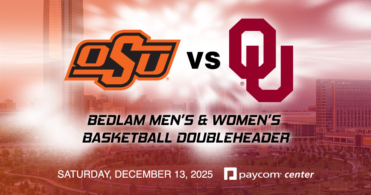 JUST ANNOUNCED 🚨 Bedlam is back at #PaycomCenter on Saturday, December 13 for a can’t-miss doubleheader showdown!

Tickets go on sale Friday, August 1! Click here for more info 👉 bit.ly/BOUOSUOK

#Bedlam | #OKC | #405LIVE